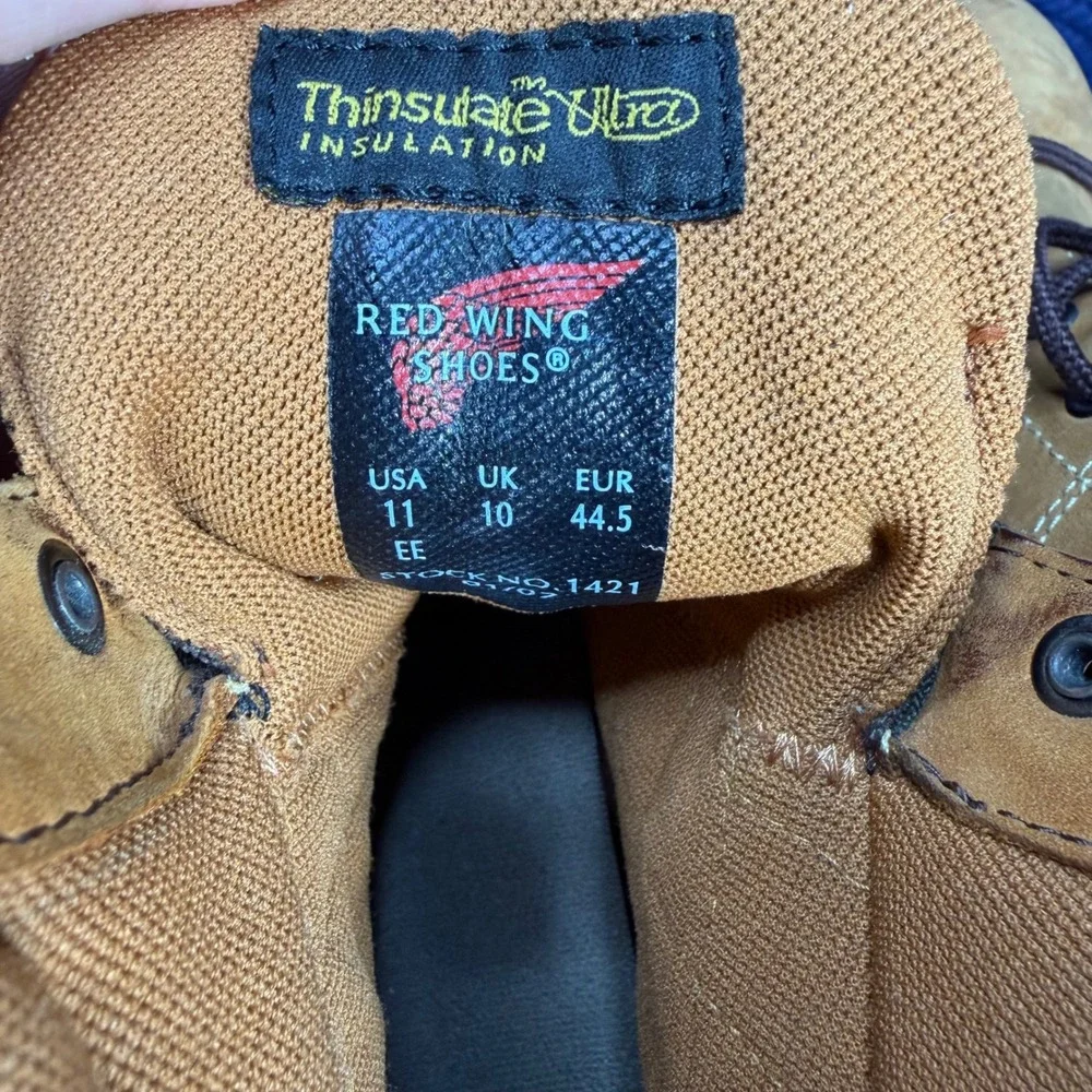 Red Wing 1421 Vintage 2007 Dry-W Waterproof Thinsulate Ultra Work Boots USA 11EE